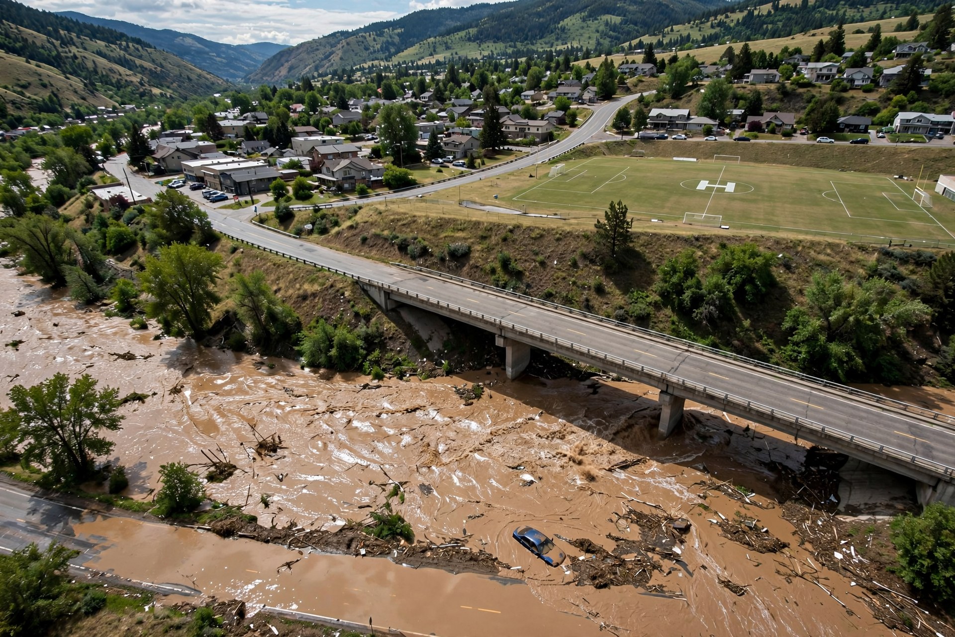 River Flash Flood & Overpass