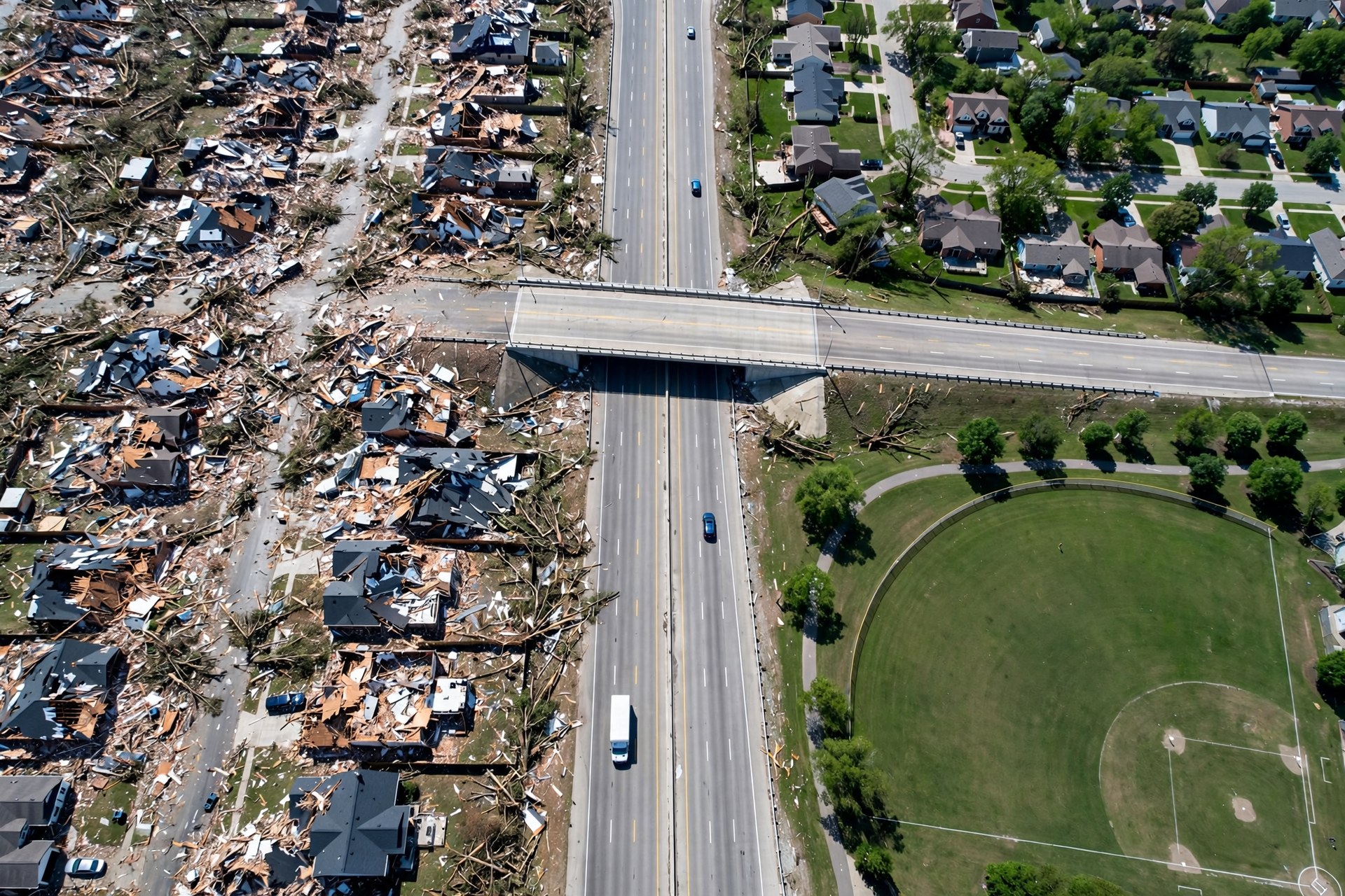 Tornado Debris & Arterial Road